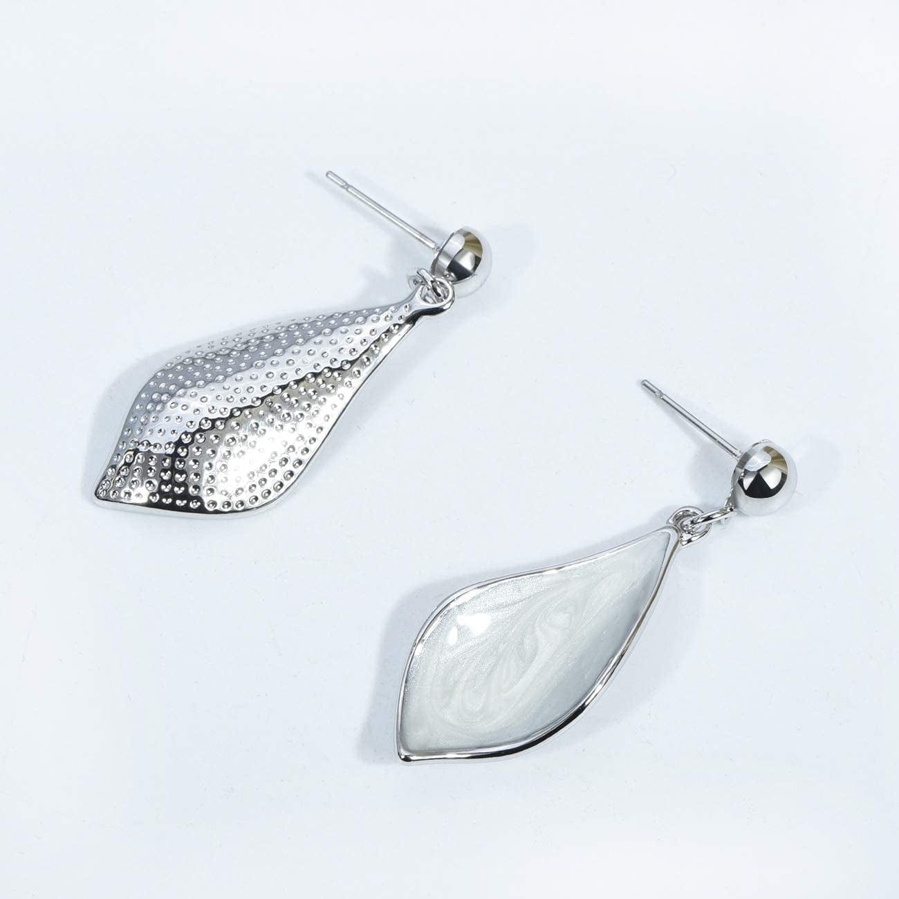 Vintage Statement Necklace and Earrings Set Flower Leaf Pendants Bib Necklaces Fashion Chunky Jewelry for Women Bride