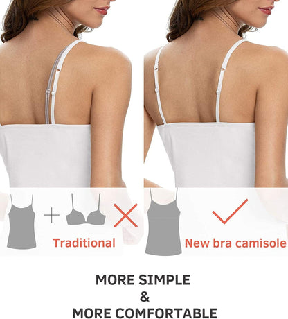 Vislivin Womens Cotton Camisole Adjustable Strap Tank Tops with Shelf Bra Stretch Undershirts