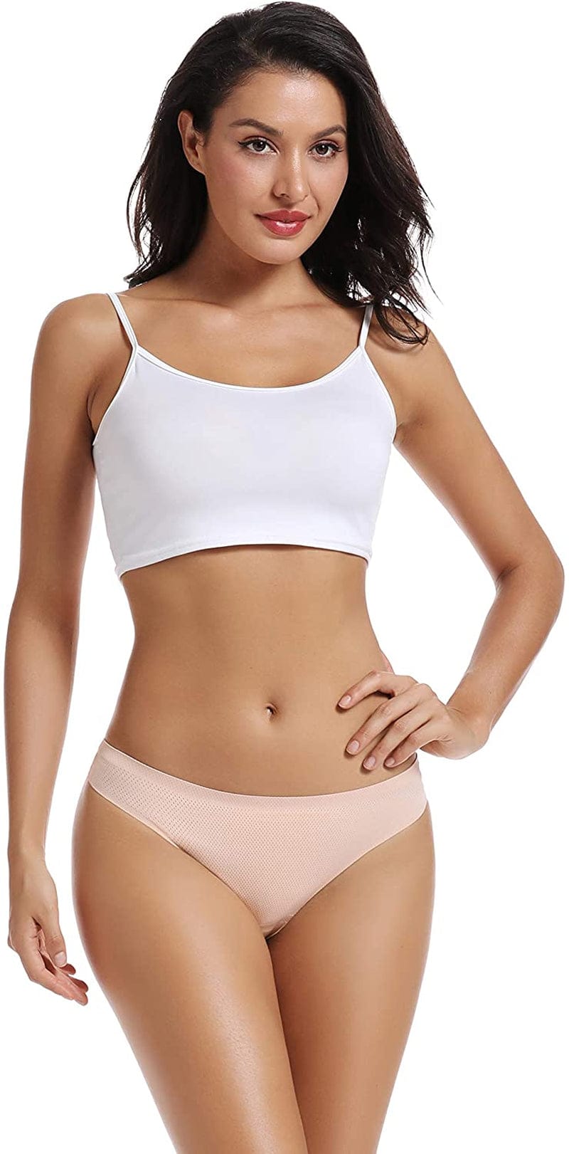 Voenxe Seamless Thongs for Women No Show Thong Underwear Women 5-10 Pack