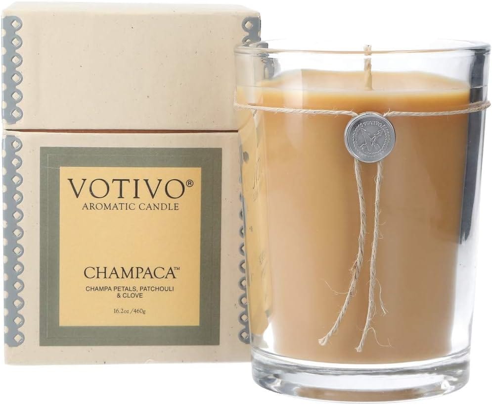 Votivo Red Currant 16.2 Oz Aromatic Large Candle | Soy Wax Blend | Luxury Glass Jar Scented Candle & Box | Candles for Home Scented | Candle Gifts | Long Burning & Highly Scented Champaca