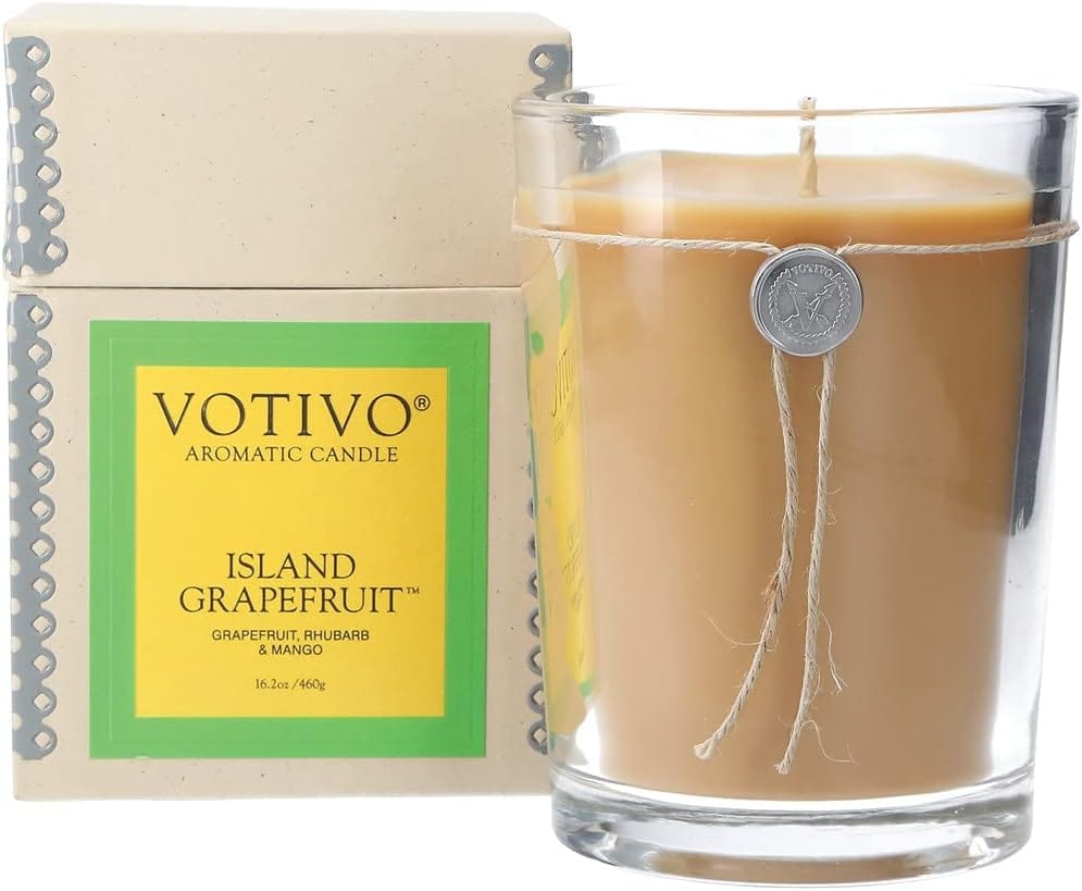 Votivo Red Currant 16.2 Oz Aromatic Large Candle | Soy Wax Blend | Luxury Glass Jar Scented Candle & Box | Candles for Home Scented | Candle Gifts | Long Burning & Highly Scented Island Grapefruit