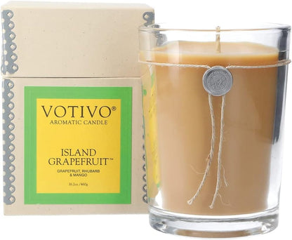Votivo Red Currant 16.2 Oz Aromatic Large Candle | Soy Wax Blend | Luxury Glass Jar Scented Candle & Box | Candles for Home Scented | Candle Gifts | Long Burning & Highly Scented Island Grapefruit