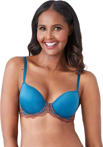 Wacoal Women'S Lace Affair T-Shirt Bra Blue Coral/Cherry Mahogany / 36D
