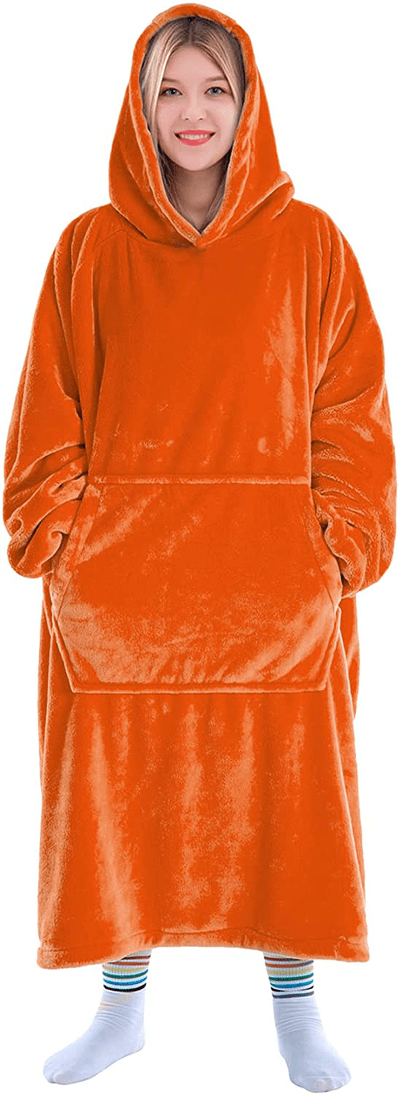 Waitu Wearable Blanket Sweatshirt for Women and Men, Super Warm and Cozy Giant Blanket Hoodie, Thick Flannel Blanket with Sleeves and Giant Pocket - Dark Gray Arts & Entertainment > Party & Celebration > Gift Giving Waitu O Adult 