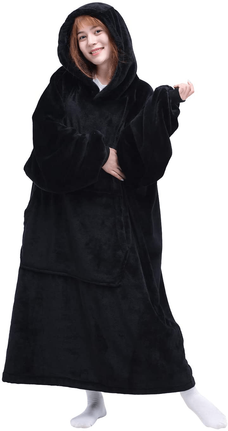 Waitu Wearable Blanket Sweatshirt for Women and Men, Super Warm and Cozy Giant Blanket Hoodie, Thick Flannel Blanket with Sleeves and Giant Pocket - Dark Gray Arts & Entertainment > Party & Celebration > Gift Giving Waitu F Adult 