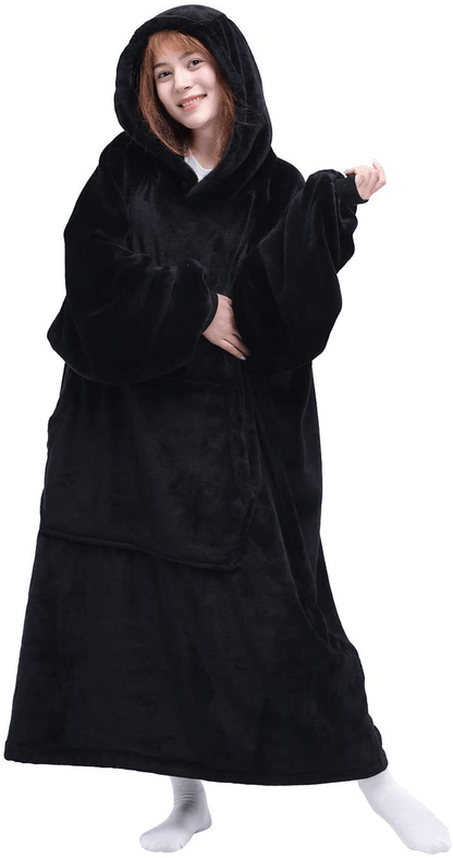 Waitu Wearable Blanket Sweatshirt for Women and Men, Super Warm and Cozy Giant Blanket Hoodie, Thick Flannel Blanket with Sleeves and Giant Pocket - Dark Gray Arts & Entertainment > Party & Celebration > Gift Giving Waitu F Adult 