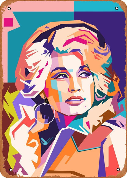 Wanfst Optional Dolly Parton Metal Tin Sign Poster Vintage Art Wall Decor 12 X 8 Inch
