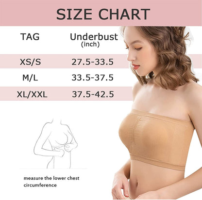 Wanture Women'S Padded Bandeau Bra, Strapless Basic Layer Summer Tube Top Bra Bralettes for Women 1-3 Packs