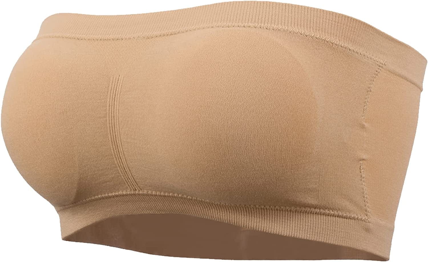 Wanture Women'S Padded Bandeau Bra, Strapless Basic Layer Summer Tube Top Bra Bralettes for Women 1-3 Packs
