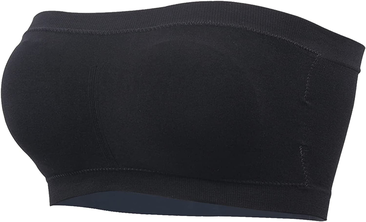 Wanture Women'S Padded Bandeau Bra, Strapless Basic Layer Summer Tube Top Bra Bralettes for Women 1-3 Packs Black / Medium