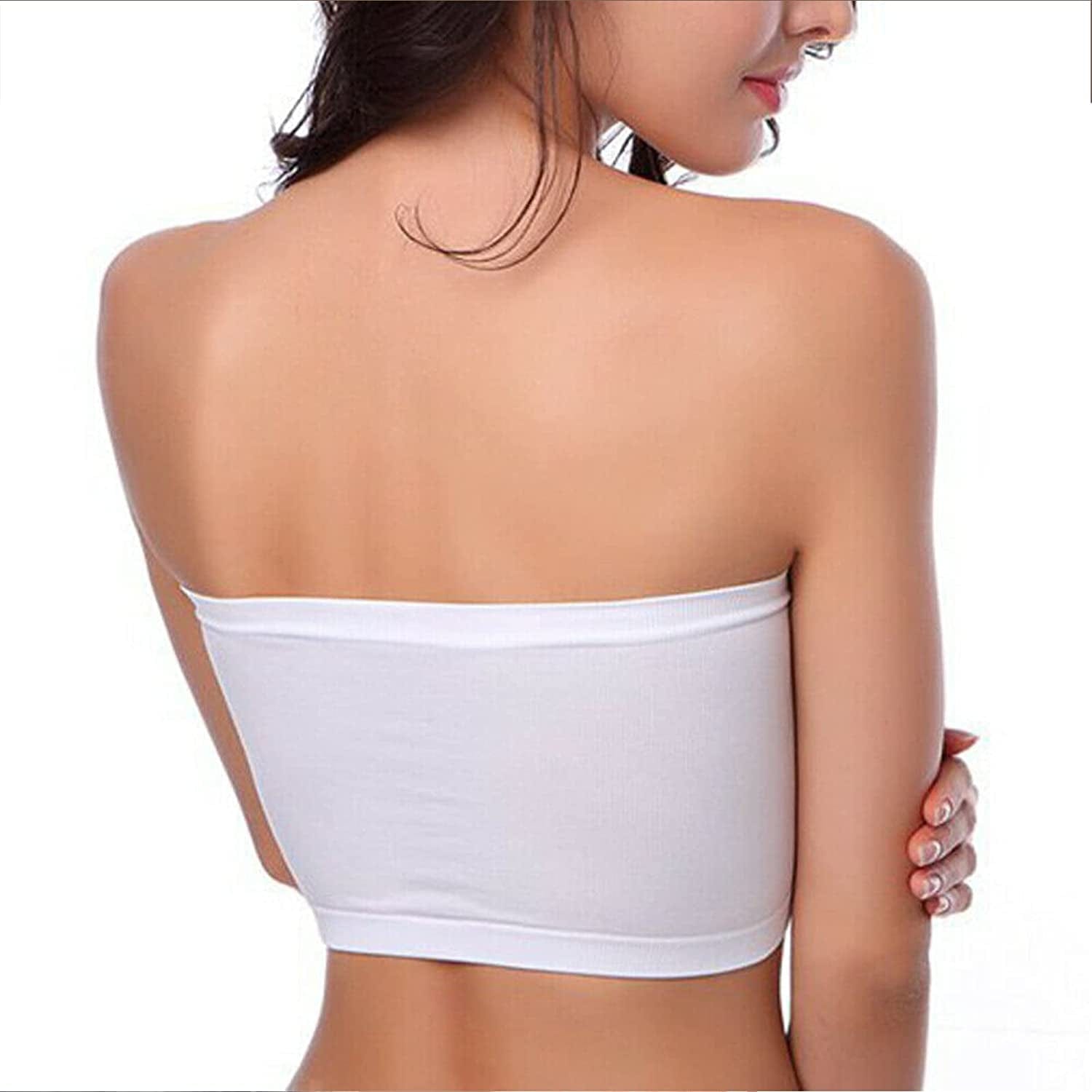 Wanture Women'S Strapless Bralette Seamless Bandeau Stretchy Non-Padded Bandeau Tube Top Bra for Girl White XS-S