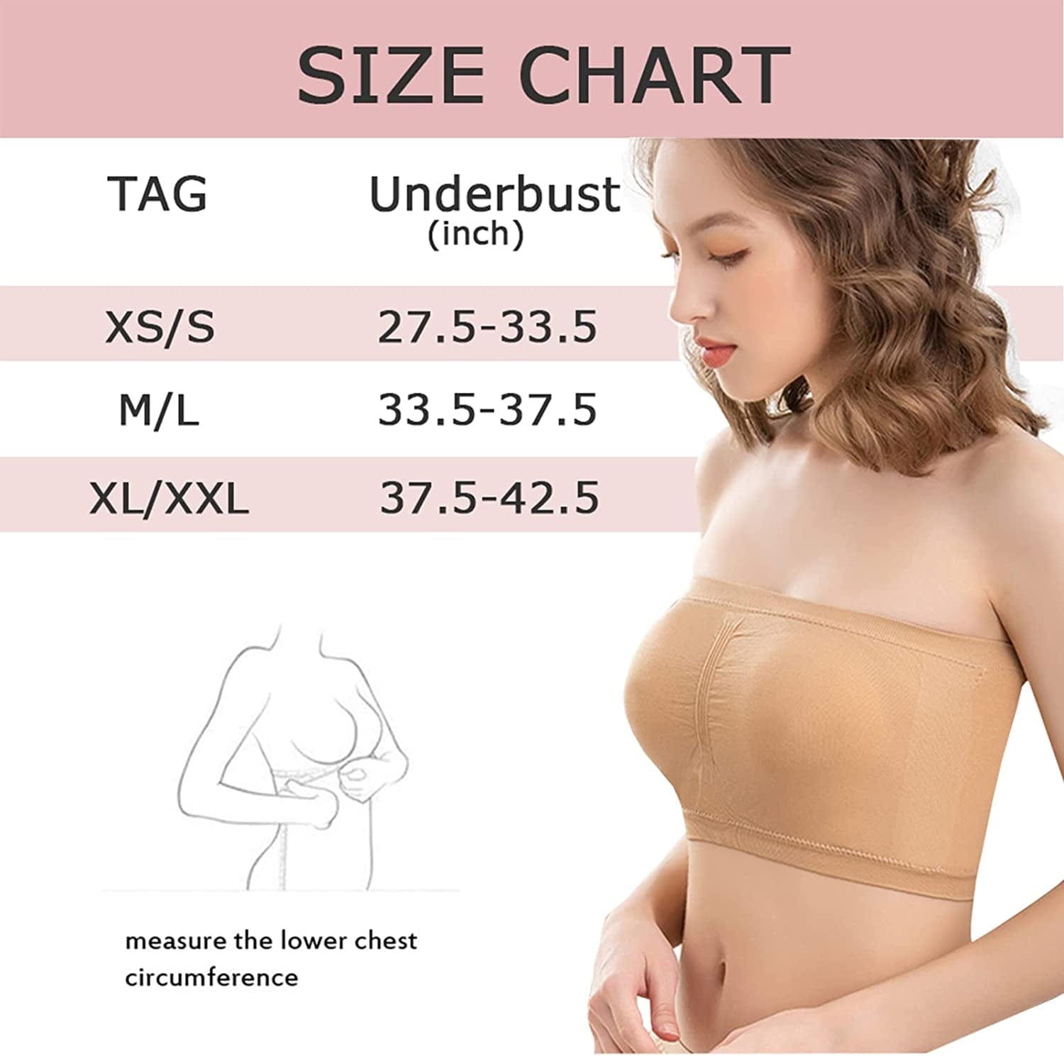 Wanture Women'S Strapless Bralette Seamless Bandeau Stretchy Non-Padded Bandeau Tube Top Bra for Girl White XS-S
