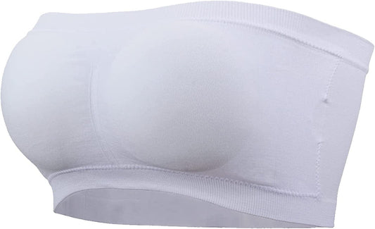 Wanture Women'S Strapless Bralette Seamless Bandeau Stretchy Non-Padded Bandeau Tube Top Bra for Girl White XS-S