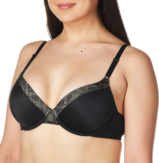 Warner'S Women'S Blissful Benefits Smooth Look Underwire Lightly Lined T-Shirt Bra Rf5041W Rich Black / 36B