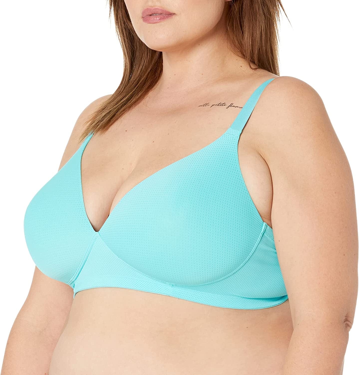 Warner'S Women'S Breathe Freely Wireless Lightly Lined Lift T-Shirt Bra Rm5941A Aqua Rain / 38C