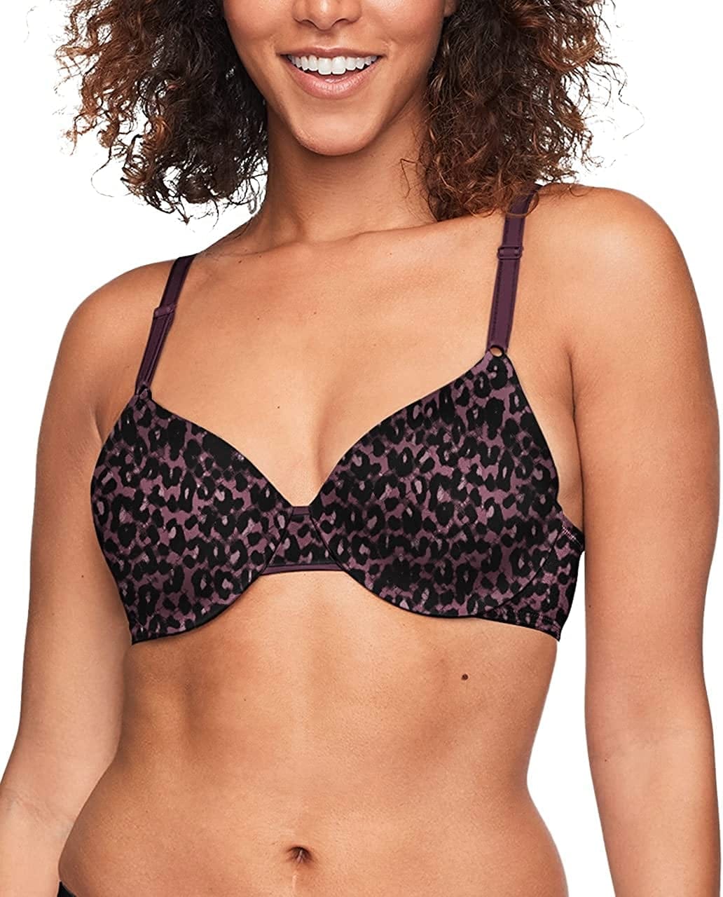 Warner'S Women'S Cushioned Underwire Lightly Lined T-Shirt Bra 1593 Winetasting Crosshatch Animal / 36D