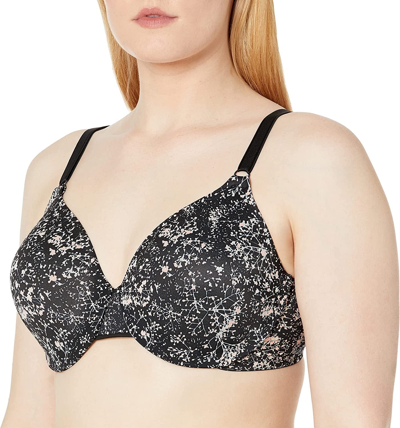 Warner'S Women'S Cushioned Underwire Lightly Lined T-Shirt Bra 1593 Black Endless Summer Print / 40C