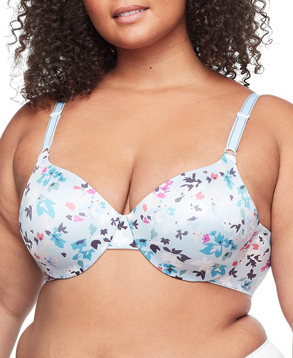 Warner'S Women'S Cushioned Underwire Lightly Lined T-Shirt Bra 1593 Cashmere Blue Island Floral / 36D