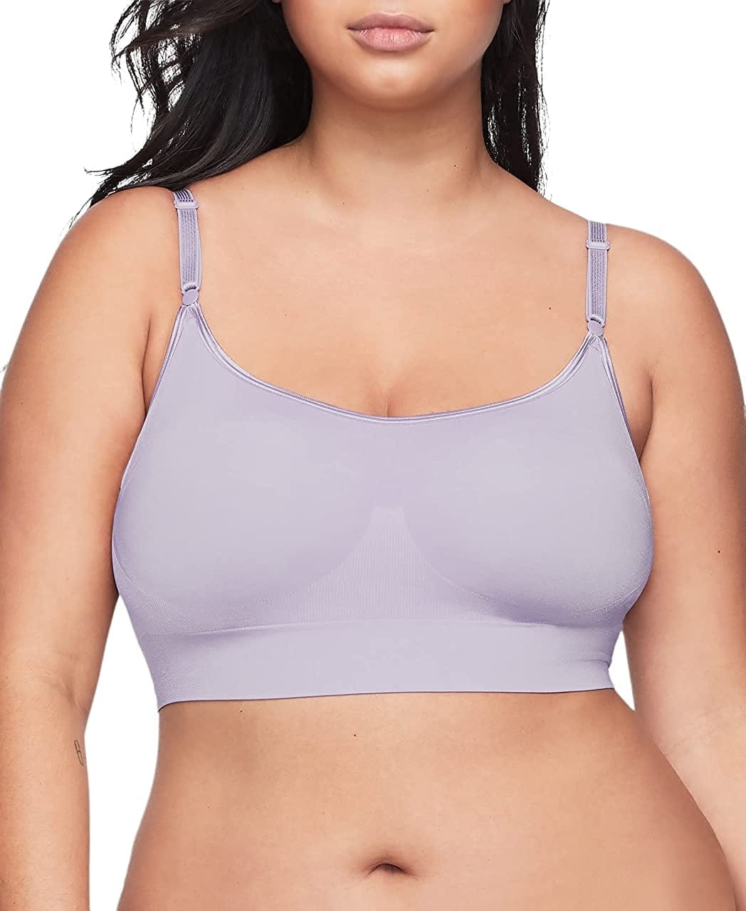 Warner'S Women'S Easy Does It Dig-Free Band with Seamless Stretch Wireless Lightly Lined Convertible Comfort Bra Rm0911A Lavender Aura / XX-Large