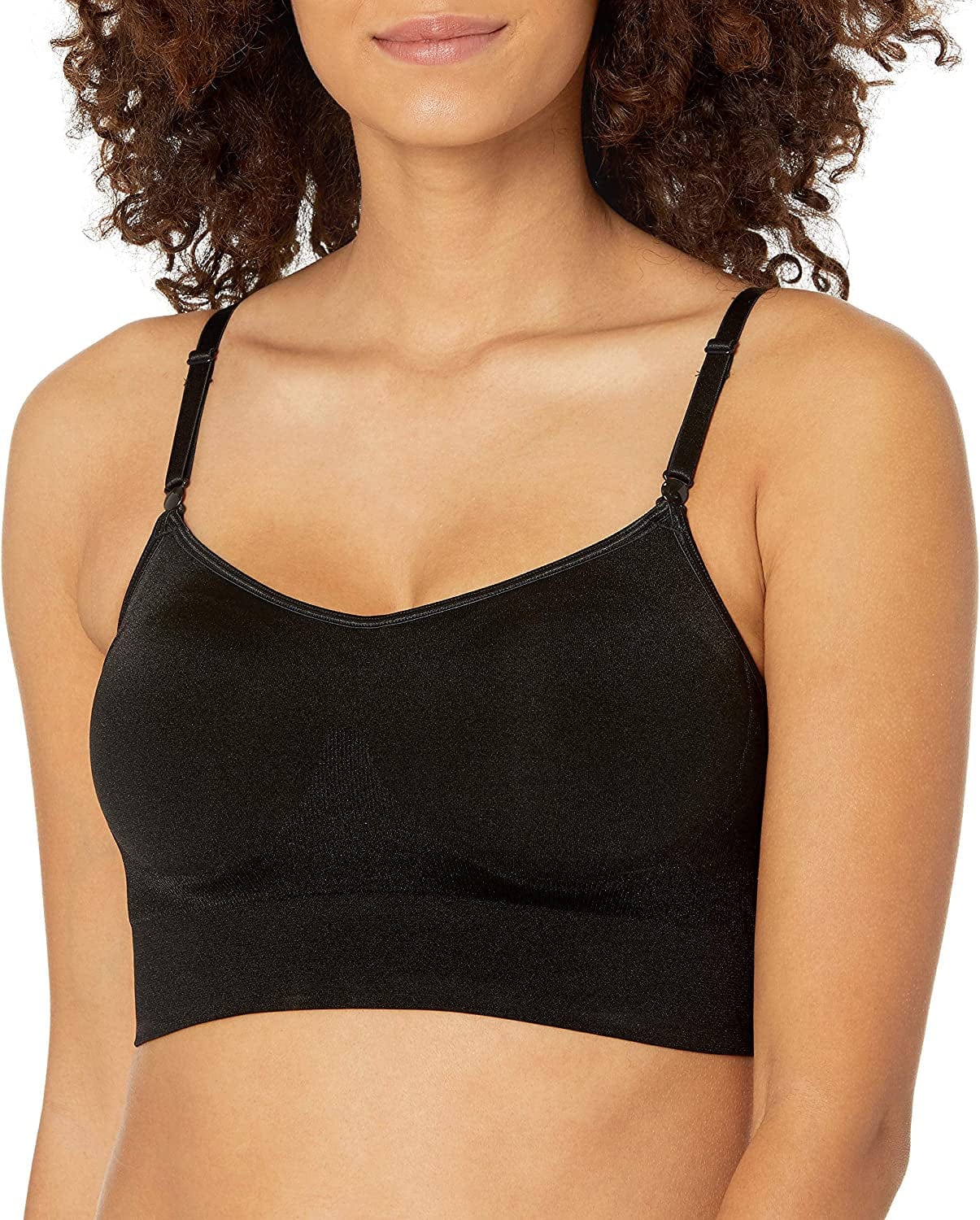 Warner'S Women'S Easy Does It Dig-Free Band with Seamless Stretch Wireless Lightly Lined Convertible Comfort Bra Rm0911A Rich Black / XX-Large