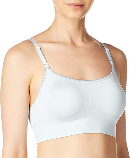 Warner'S Women'S Easy Does It Dig-Free Band with Seamless Stretch Wireless Lightly Lined Convertible Comfort Bra Rm0911A Keepsake Blue / Small