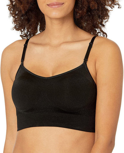 Warner'S Women'S Easy Does It Dig-Free Band with Seamless Stretch Wireless Lightly Lined Convertible Comfort Bra Rm0911A Rich Black / XX-Large