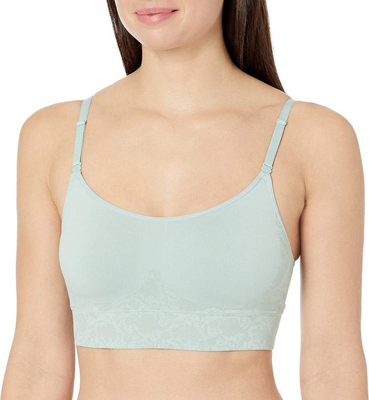 Warner'S Women'S Easy Does It Dig-Free Band with Seamless Stretch Wireless Lightly Lined Convertible Comfort Bra Rm0911F Aqua Frost / X-Large