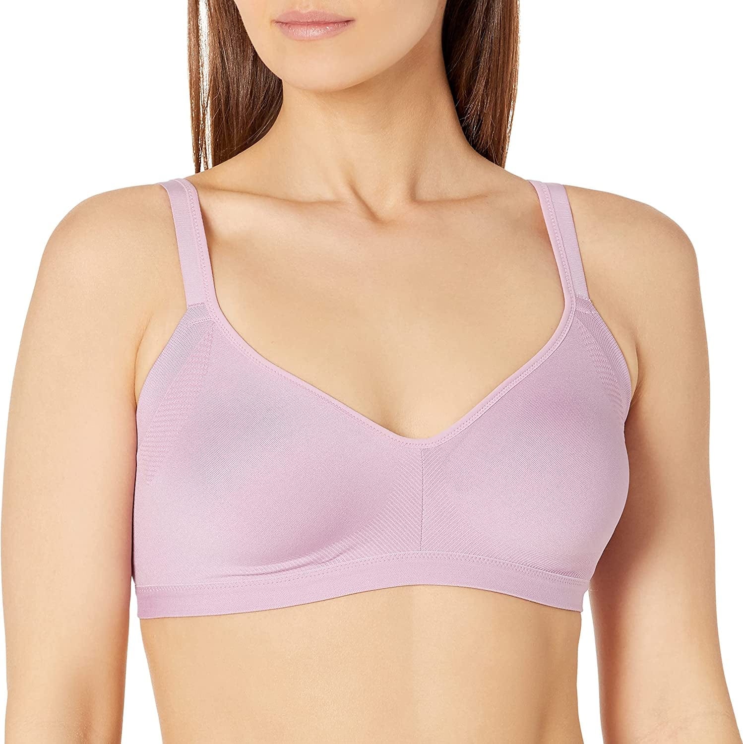 Warner'S Women'S Easy Does It Underarm Smoothing with Seamless Stretch Wireless Lightly Lined Comfort Bra Rm3911A Lavender Rose / Medium