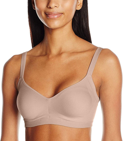 Warner'S Women'S Easy Does It Underarm Smoothing with Seamless Stretch Wireless Lightly Lined Comfort Bra Rm3911A Toasted Almond / Medium