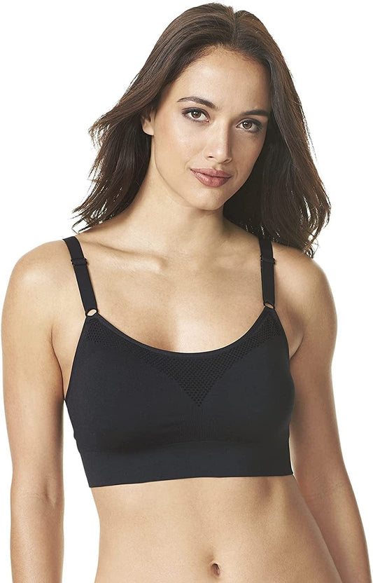 Warner'S Women'S Easy Does It Wire-Free 2-Ply Bra Rich Black / Large