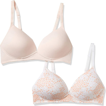 Warner'S Women'S Elements of Bliss Wirefree Lift Bra Peach Glow Feathery Blossoms/Rosewater / 2 / 38C