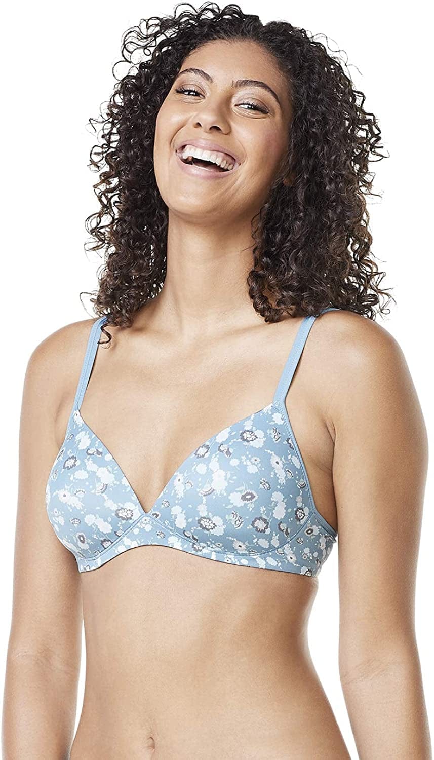 Warner'S Women'S Elements of Bliss Wirefree Lift Bra Cool Water Vintage Blossoms / 1 / 38C