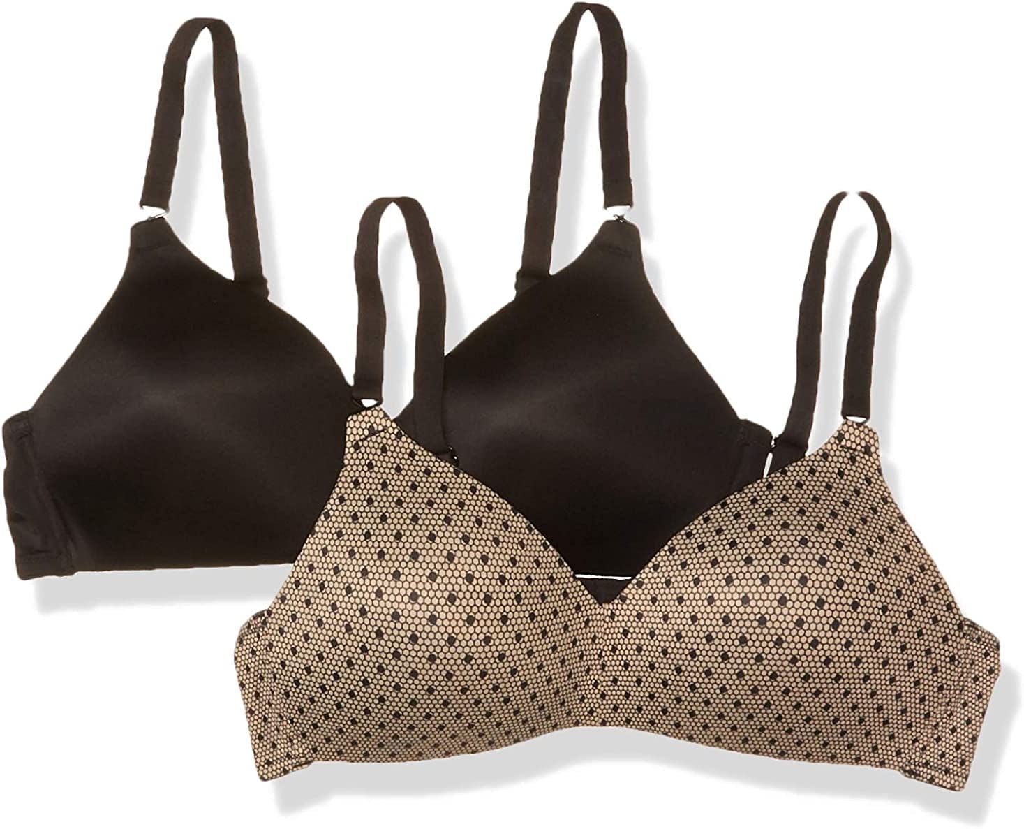 Warner'S Women'S Elements of Bliss Wirefree Lift Bra Black / Black Lace Dot Print / 2 / 38C