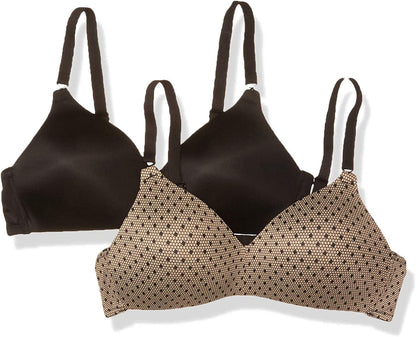 Warner'S Women'S Elements of Bliss Wirefree Lift Bra Black / Black Lace Dot Print / 2 / 38C