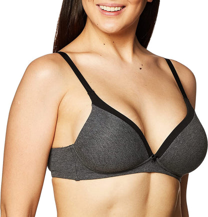 Warner'S Women'S Invisible Bliss Cotton Comfort Wireless Lift T-Shirt Bra Rn0141A Dark Grey Heather / 36B
