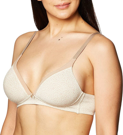 Warner'S Women'S Invisible Bliss Cotton Comfort Wireless Lift T-Shirt Bra Rn0141A Natural Cheetah / 36B
