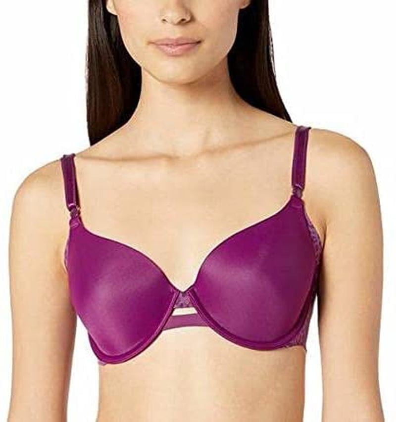 Warner'S Women'S No Side Effects Full Coverage Underwire Bra Inverse Animal Cabernet Jewel / 34C