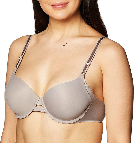 Warner'S Women'S No Side Effects Underarm-Smoothing Comfort Underwire Lightly Lined T-Shirt Bra 1356 Mink / 34D