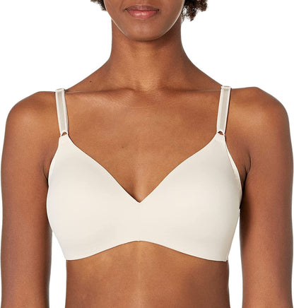 Warner'S Women'S No Side Effects Underarm-Smoothing Comfort Wireless Lightly Lined T-Shirt Bra 1056 Inverse Animal Butterscotch / 34A
