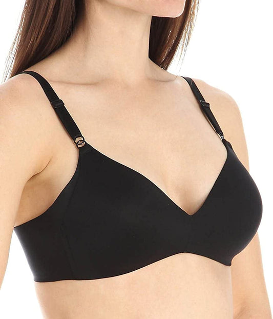 Warner'S Women'S No Side Effects Underarm-Smoothing Comfort Wireless Lightly Lined T-Shirt Bra 1056 Black / 38D