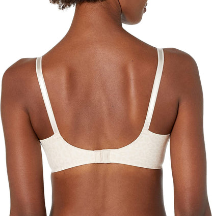 Warner'S Women'S No Side Effects Underarm-Smoothing Comfort Wireless Lightly Lined T-Shirt Bra 1056, Inverse Animal Butterscotch, 38C