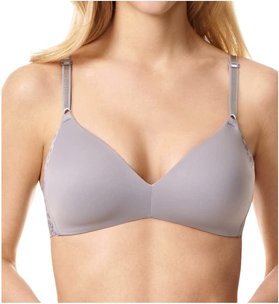 Warner'S Women'S No Side Effects Underarm-Smoothing Comfort Wireless Lightly Lined T-Shirt Bra Inverse Animal Graphite Gray / 40C