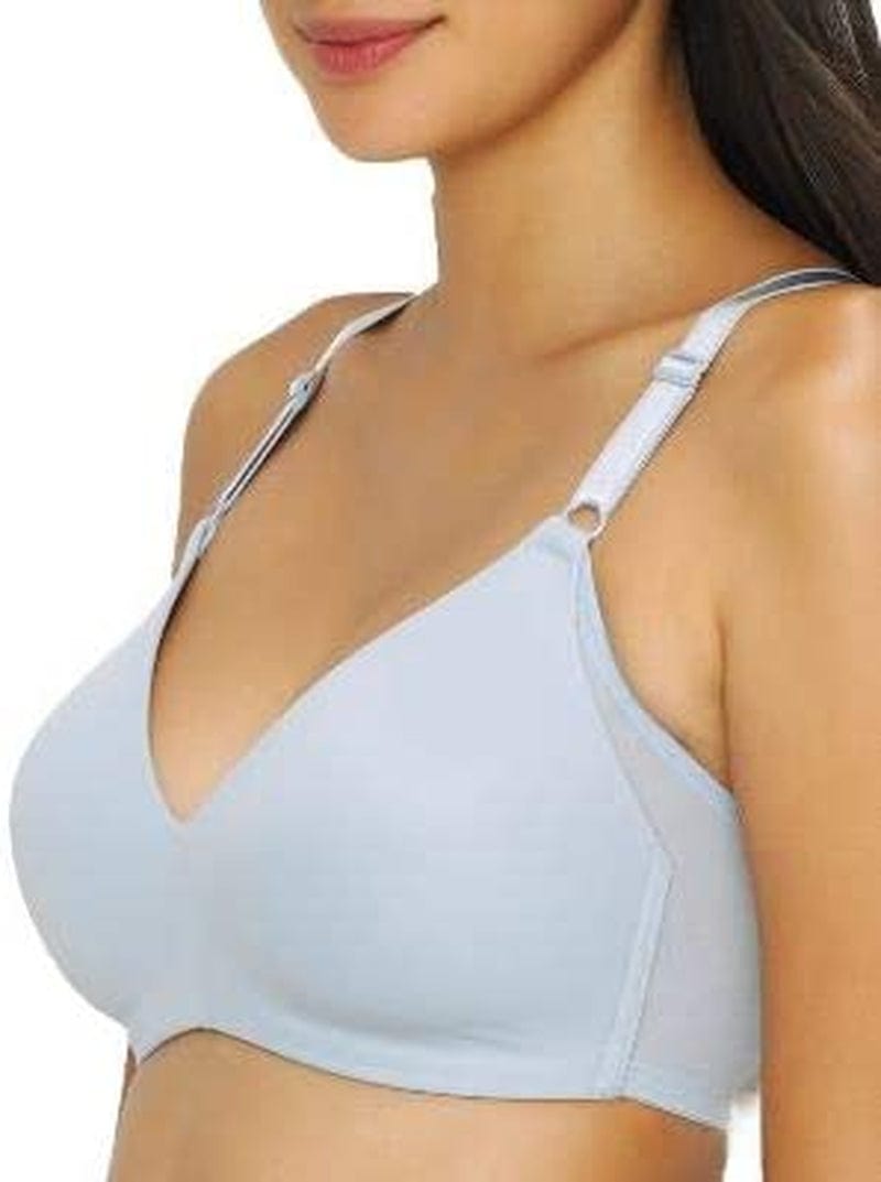 Warner'S Women'S No Side Effects Underarm-Smoothing Comfort Wireless Lightly Lined T-Shirt Bra Bluefog / 38C