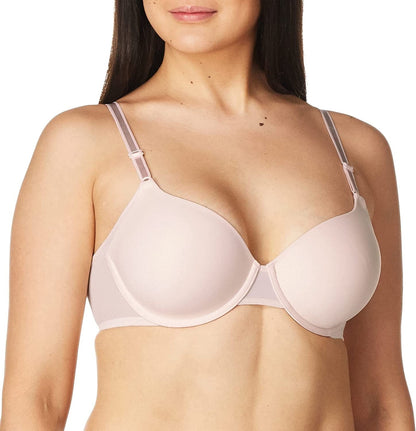 Warner'S Women'S No Side Effects Underarm-Smoothing Comfort with Breathable Mesh Underwire Lightly Lined T-Shirt Bra Ra3471A Rosewater / 34D