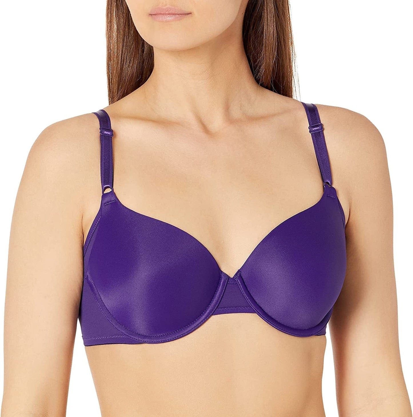 Warner'S Women'S No Side Effects Underarm-Smoothing Comfort with Breathable Mesh Underwire Lightly Lined T-Shirt Bra Ra3471A Violet Smoke / 40DD