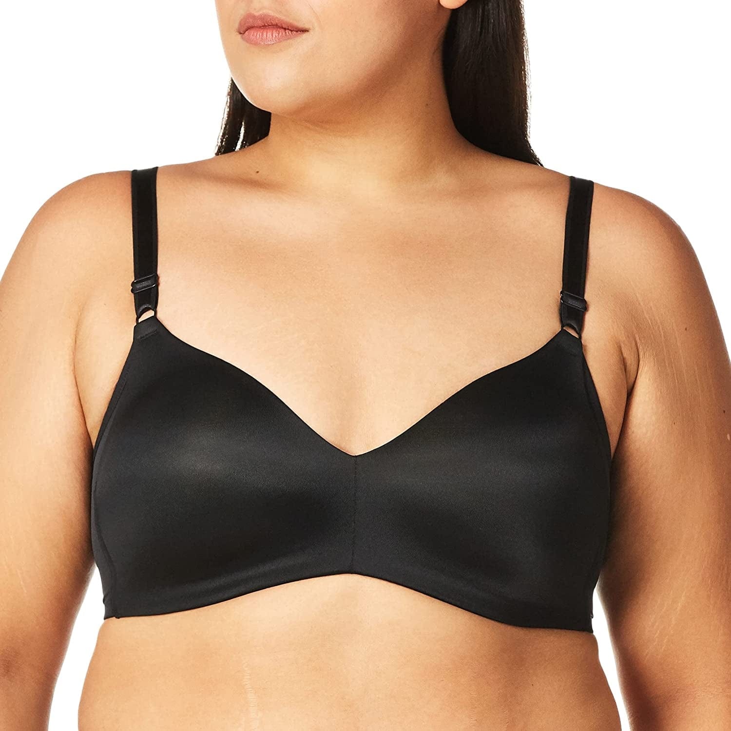 Warner'S Women'S No Side Effects Underarm-Smoothing Comfort with Breathable Mesh Wireless Lightly Lined T-Shirt Bra Rm3481A Black With Mesh / 34B