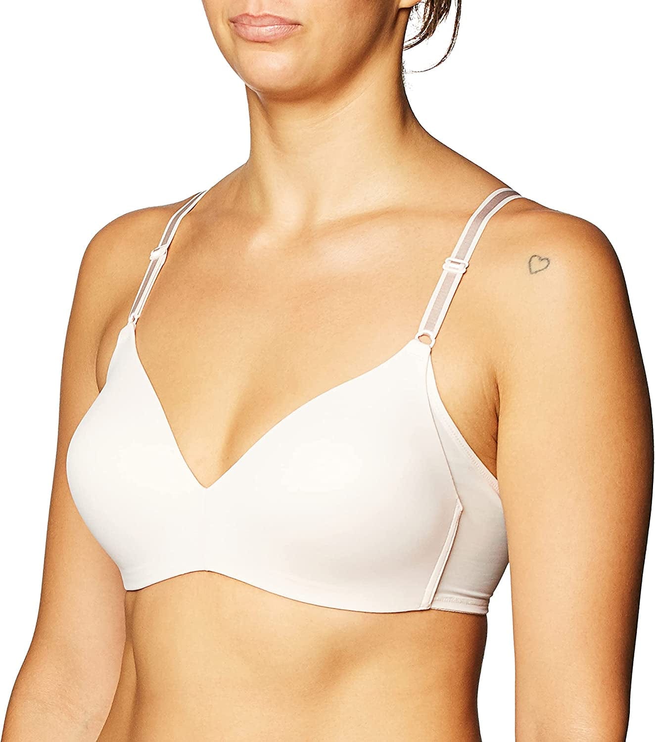 Warner'S Women'S No Side Effects Underarm-Smoothing Comfort with Breathable Mesh Wireless Lightly Lined T-Shirt Bra Rm3481A Rosewater With Mesh / 34B