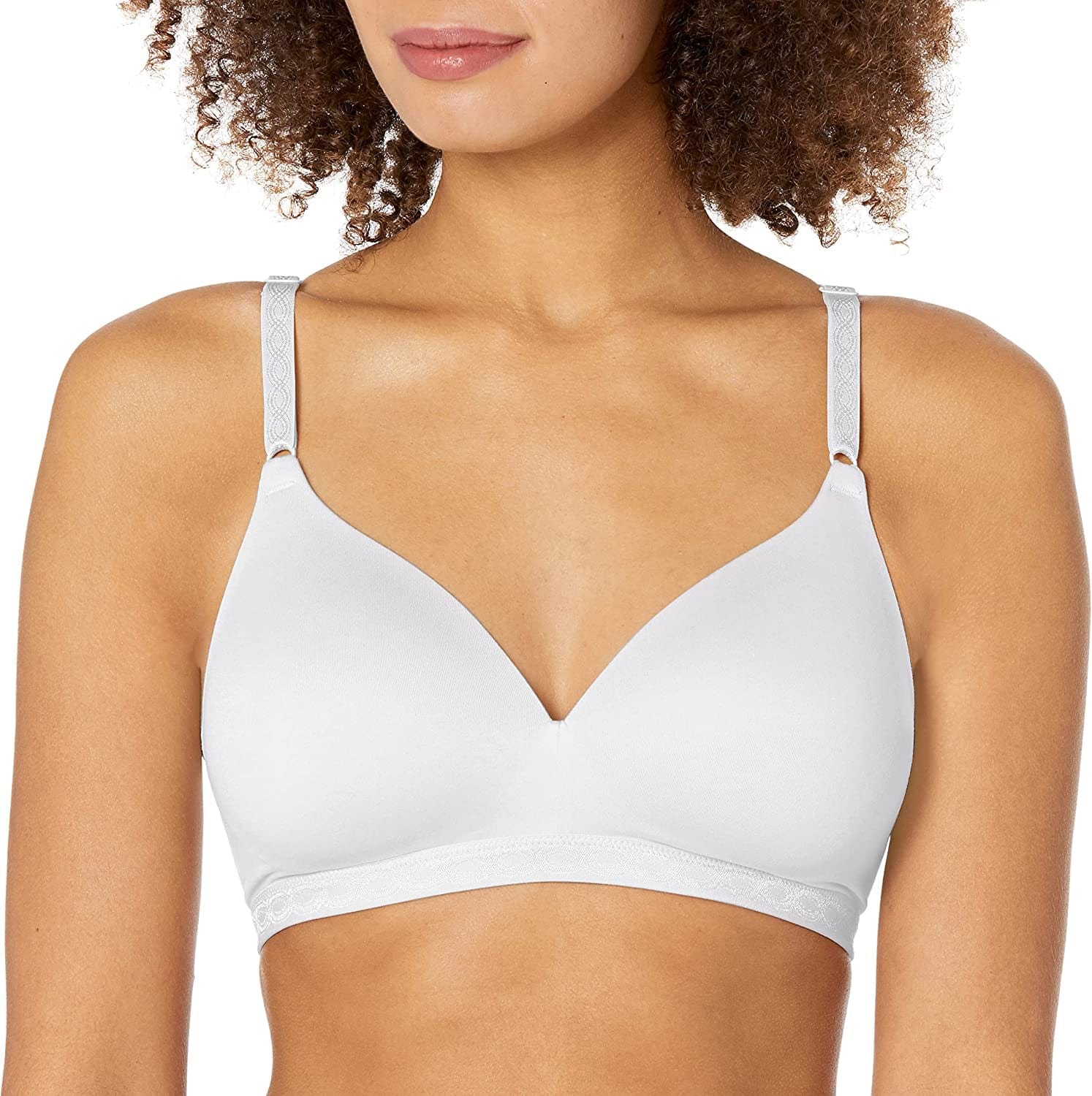 Warner'S Women'S plus Size Simply Perfect Super Soft Wireless Lightly Lined Comfort Bra Rm1691T White / 34B