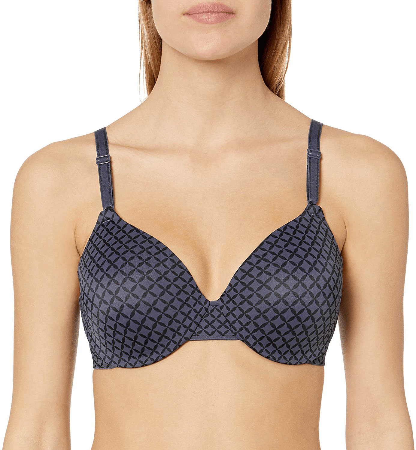 Warner’s Women’s This Is Not A Bra Full-Coverage Underwire Bra Gunmetal Gray Geo Print / 36DD