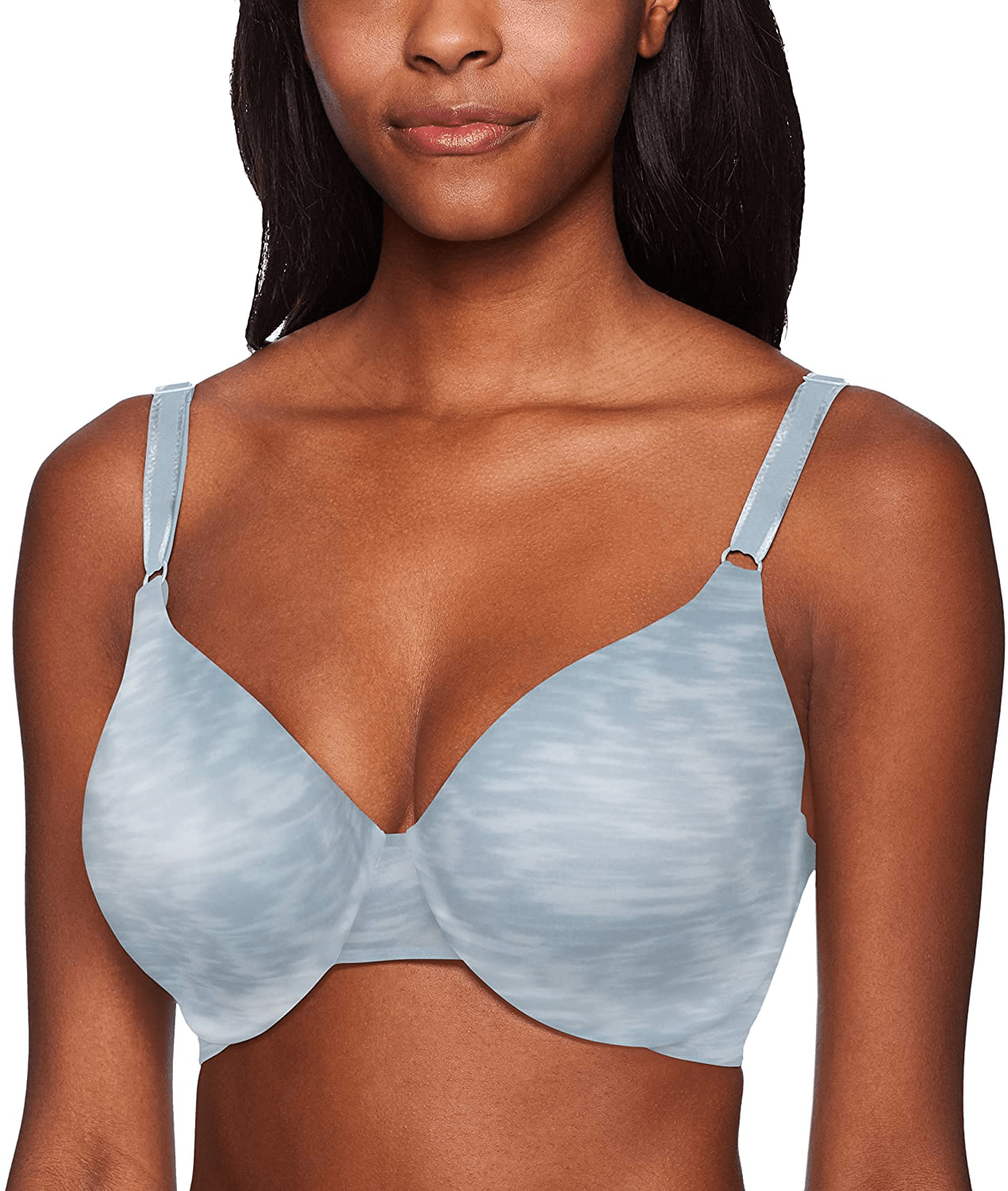Warner’s Women’s This Is Not A Bra Full-Coverage Underwire Bra Blue Fog Silk Texture / 34B